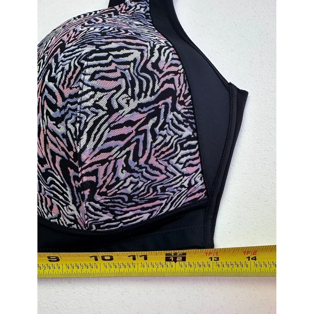 Rhonda Shear 2Pk Molded Cup Bra L Black Zebra Orchid Purple Wireless Comfort - Picture 3 of 16